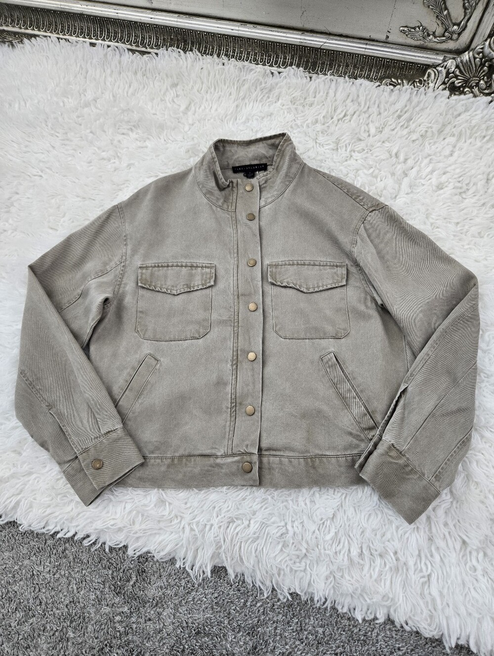 Jane + Delancey relaxed functional utility jacket shacket mineral-washed Medium